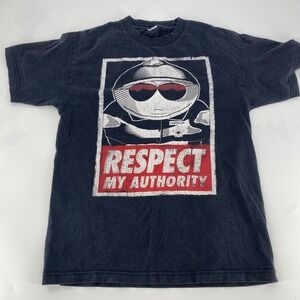 South Park Eric Cartman Respect My Authority Graphic T-Shirt Mens Black M